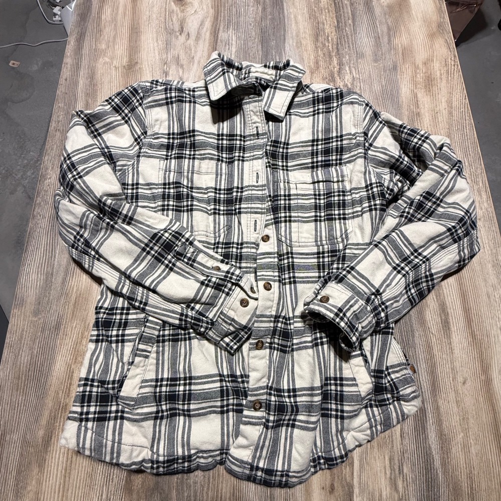 Carhartt Flannel Shirt Jacket Black White Plaid Gorpcore